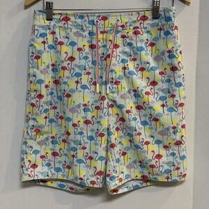 Johnnie -O Men’s Swim Trunks Small‎ Waist 30” Inseam 7.5” Flamingo Pockets Mesh